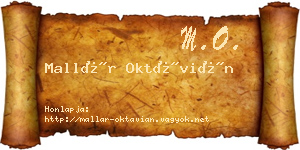 Mallár Oktávián névjegykártya
